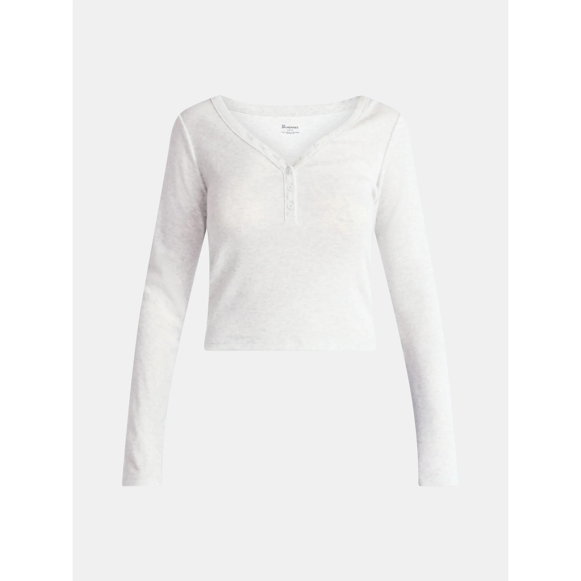 No Boundaries Henley Top with Long Sleeves, Women’s - Walmart.com | Walmart (US)