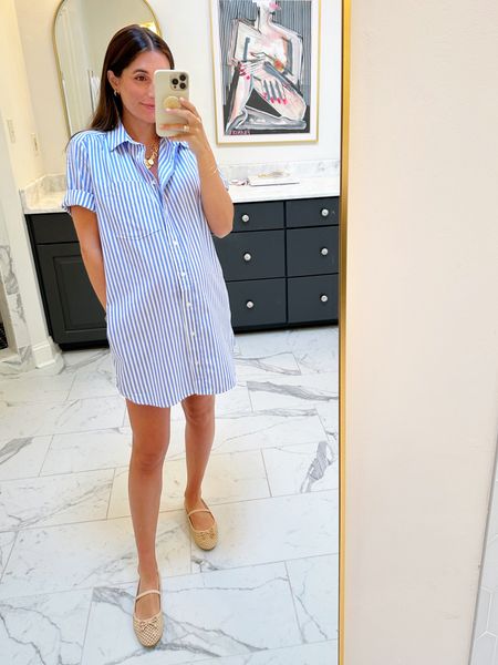 Officially found my new favorite shirt dress! I think this will be great for postpartum & it’s perfect now with the bump. I’m in an xs regular! 🩵

#LTKbump #LTKfindsunder100 #LTKSeasonal