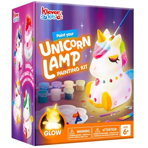 Klever Kits DIY Night Light- Paint Your Own Unicorn Lamp- Arts & Crafts Kit School Activities Art Supplies Painting Kits, Birthday Gifts for Girls Boys Aged 6+ | Amazon (US)