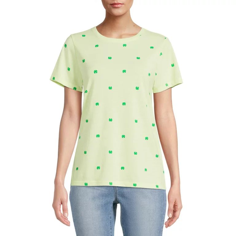 Way to Celebrate Women's Clover Graphic T-Shirt | Walmart (US)