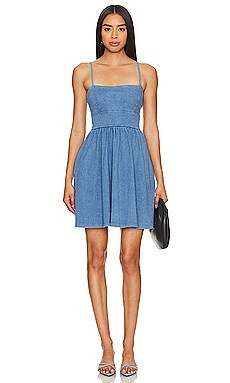 Susana Monaco Open Back Denim Dress in Light Denim from Revolve.com | Revolve Clothing (Global)