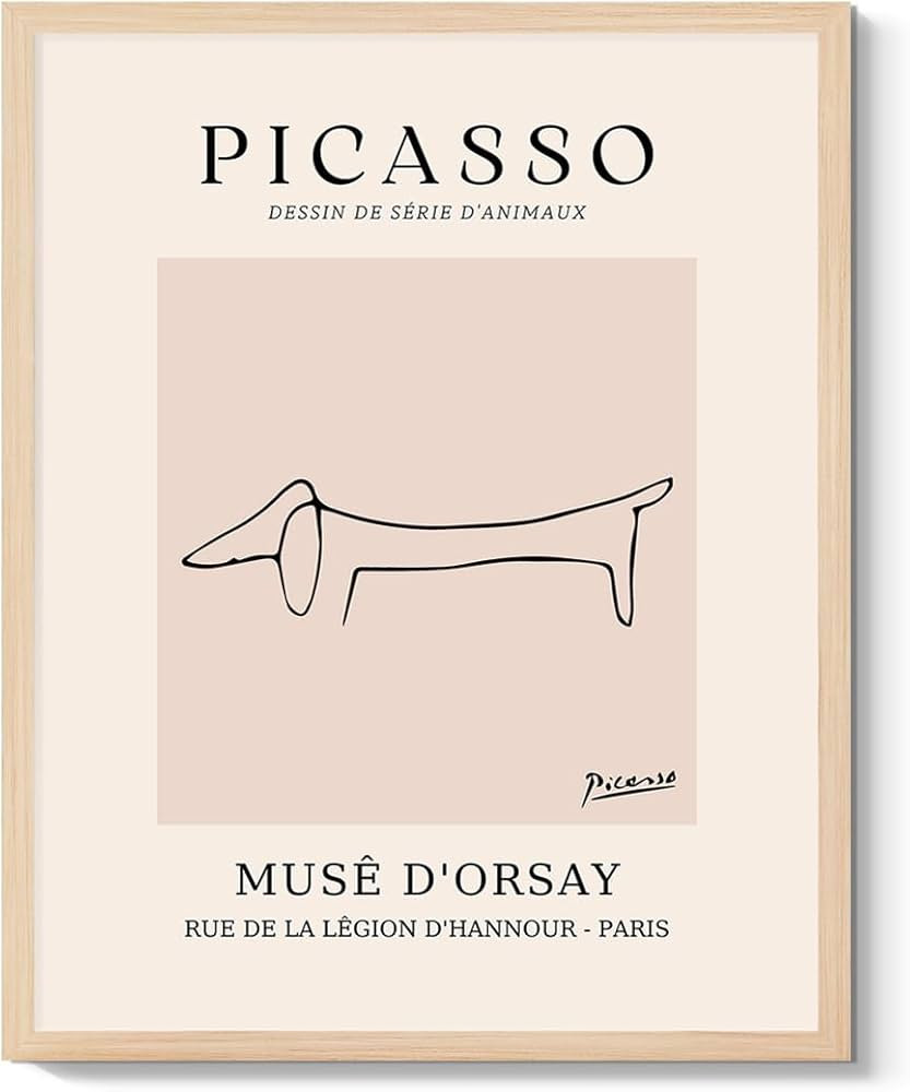Pablo Picasso Canvas Wall Art - Dachshund Poster Dog Art Prints Picture Picasso Famous Artwork Mi... | Amazon (US)