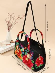 Bird & Floral Embroidered Top Handle Bag SKU: sg2206119669596730(100+ Reviews)$19.30$18.34Join fo... | SHEIN