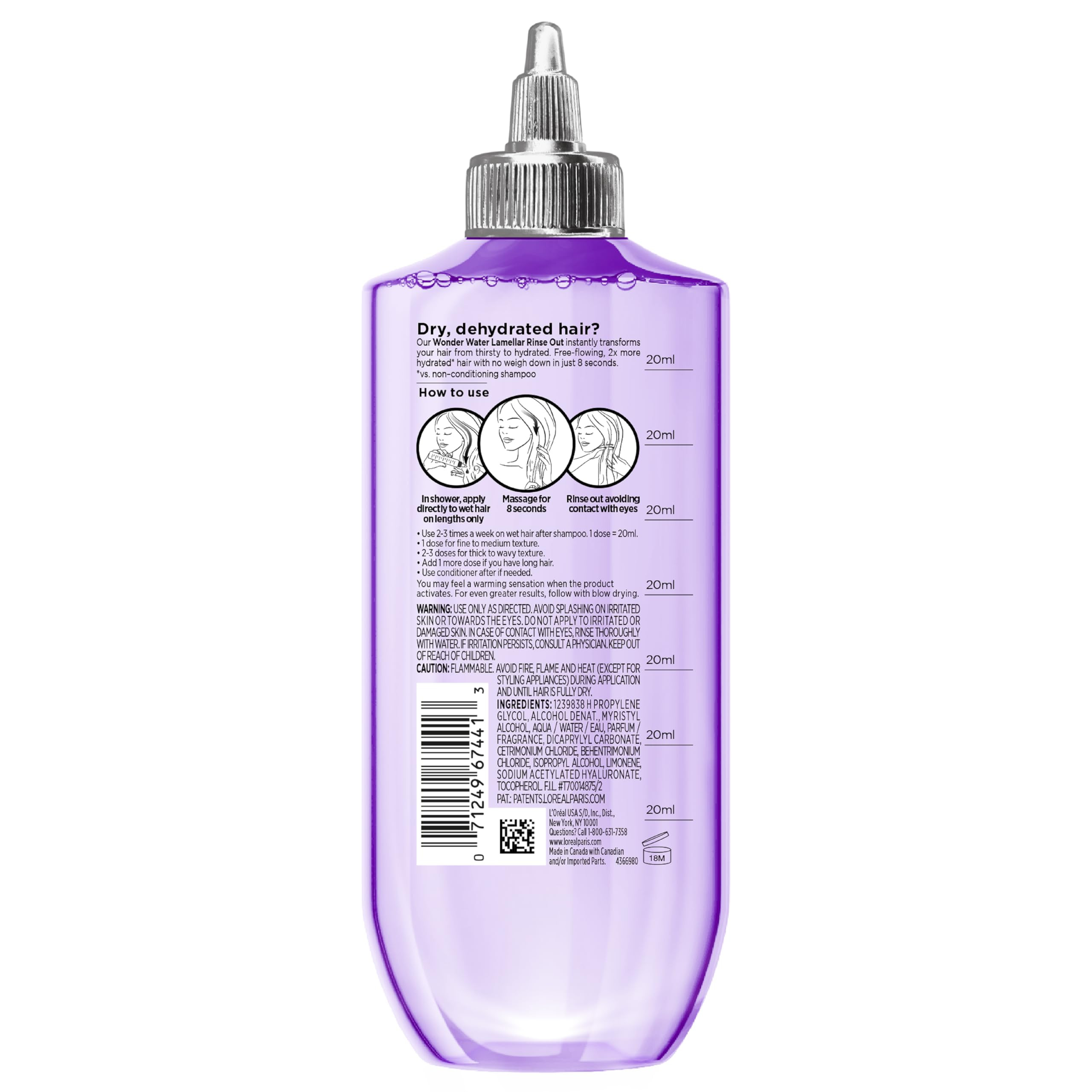L'Oreal Paris Elvive Hyaluron Plump Flash Hydration Wonder Water Hair Rinse, 8 Second Hydrating H... | Amazon (US)
