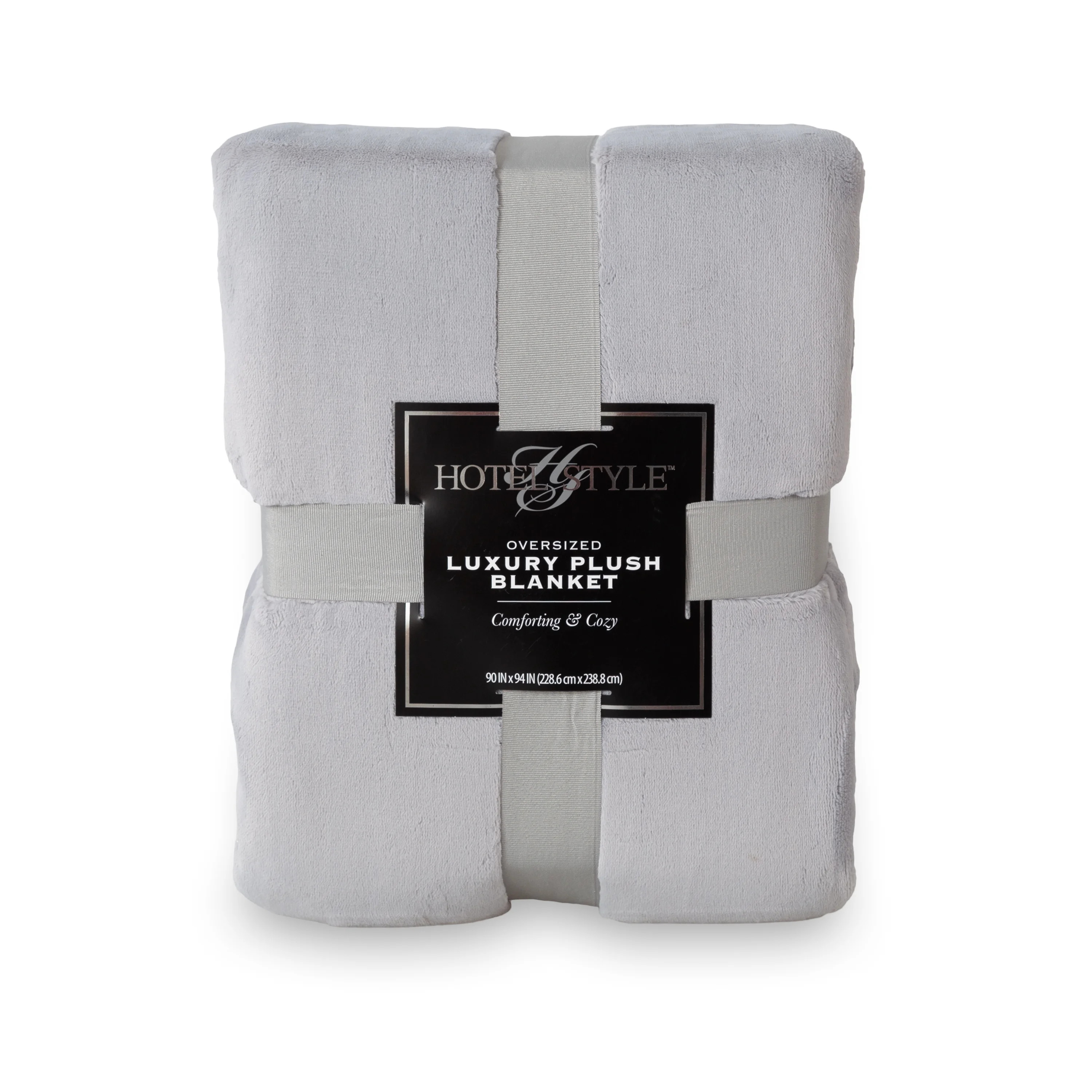 Hotel Style Oversized Luxury Plush Bed Blanket in Full/Queen, 90” x 94”, Grey | Walmart (US)