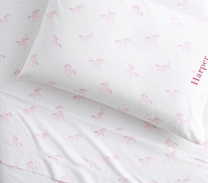 Organic Unicorn Rainbow Sheet Set & Pillowcases | Pottery Barn Kids