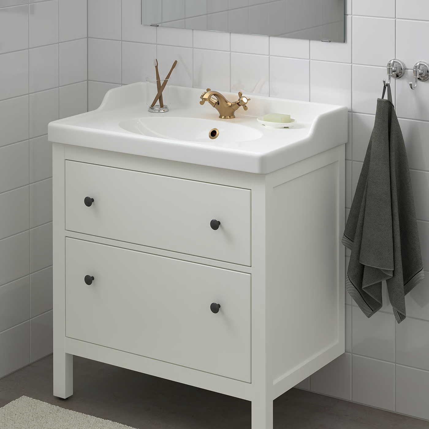 IKEA HEMNES Bathroom vanity with drawers, white, 30x32 3/8 | IKEA US