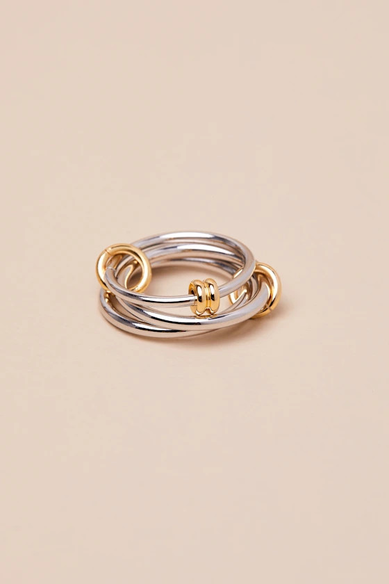 Sleek Arrangement Silver Stacked Ring | Lulus