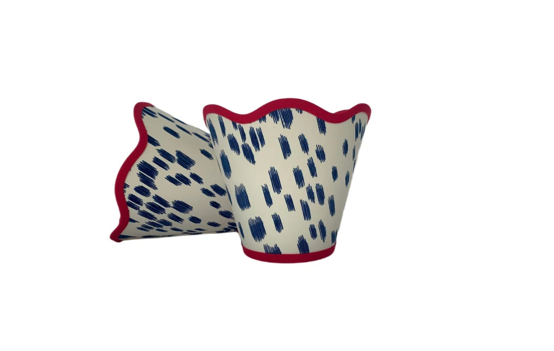 2 Scalloped Blue Les Touches Sconce Shade: Custom Trim - Etsy | Etsy (US)