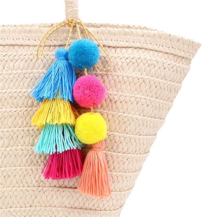 QTMY Colorful Tassel Bag Charm for Women,Layered Tassel Keychain Keyring Purse Handbag Decor Pend... | Amazon (US)