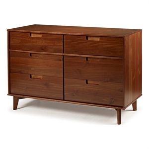 6 Drawer Mid Century Modern Wood Dresser - Walnut | Cymax