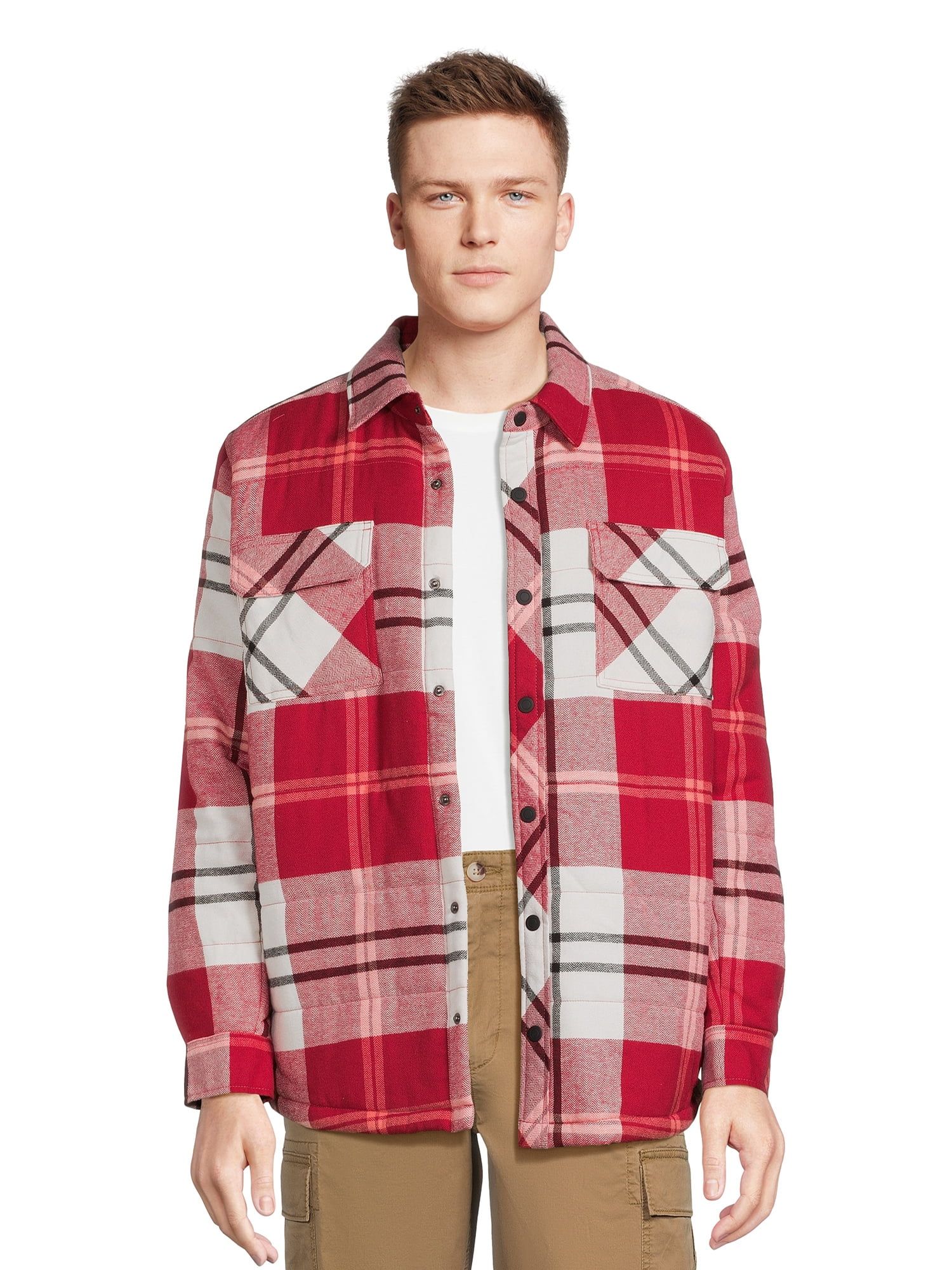 George Men's and Big Men's Plaid Flannel Shirt Jacket, Sizes S-3XL | Walmart (US)