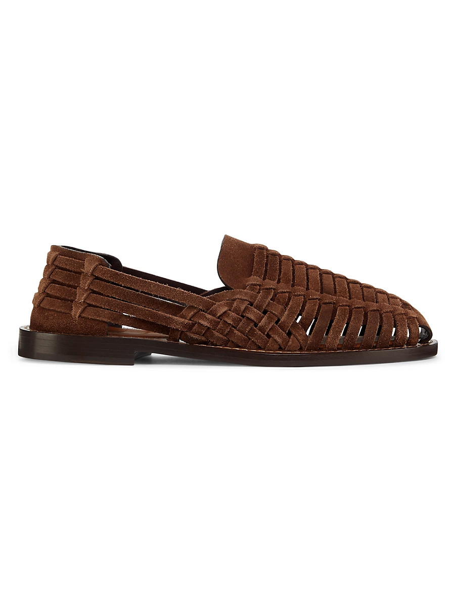 Men's Woven Leather Sandals - Brown - Size 9.5 | Saks Fifth Avenue