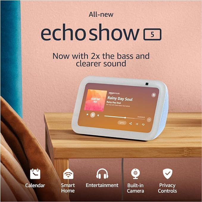 All-new Echo Show 5 (3rd Gen, 2023 release) | Smart display with clearer sound and smart home con... | Amazon (US)
