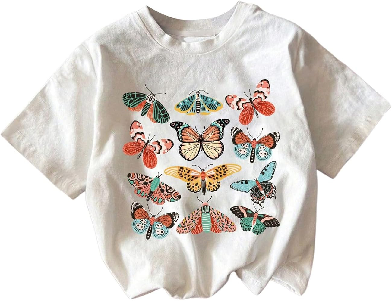 Toddler Girl's Graphic Print Tee Shirt Round Neck Short Sleeve T Shirts Summer Cute Trendy Tops | Amazon (US)