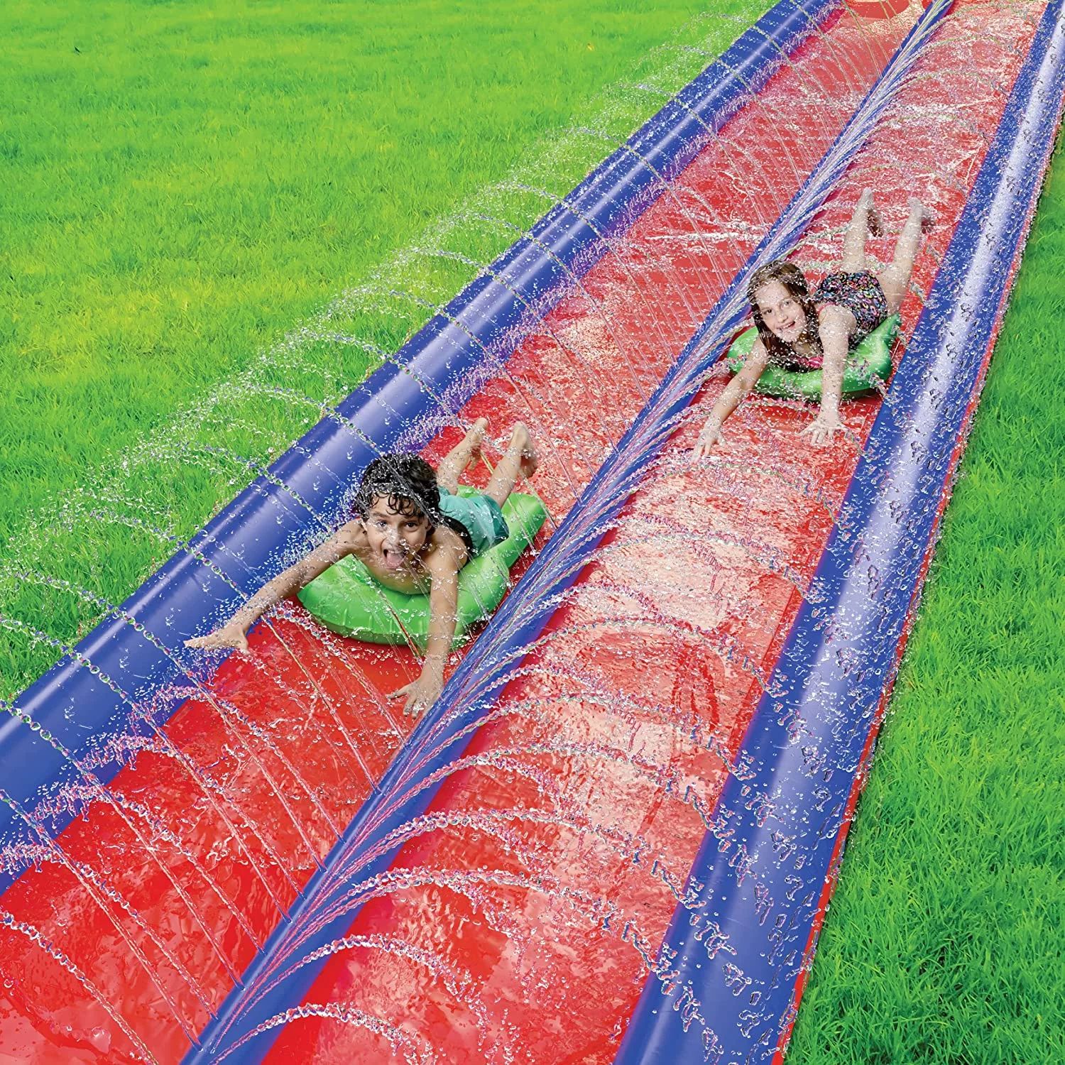 Stargo Double Lawn Slide Water Spraying Slip and Slide, Giant Backyard 25 feet Slide with 2 Infla... | Walmart (US)