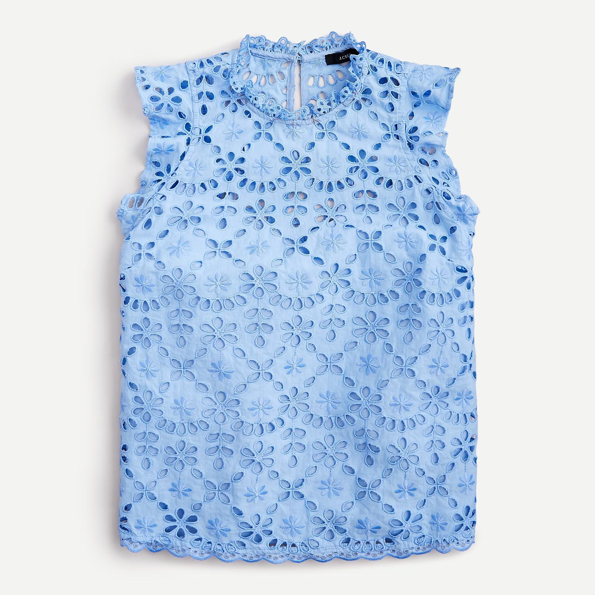 Mockneck top in embroidered eyelet | J.Crew US