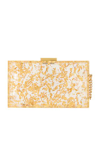 olga berg Carmella Metallic Foil Box Clutch in Gold from Revolve.com | Revolve Clothing (Global)