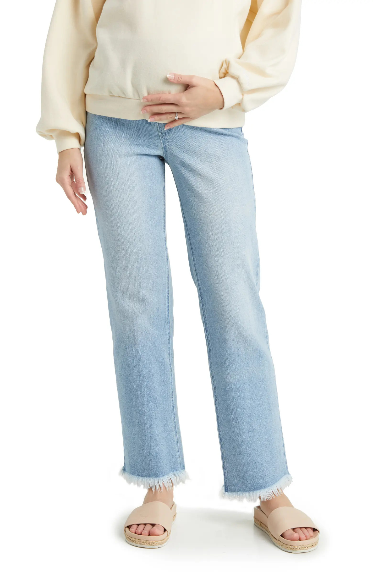 Over the Bump Relaxed Straight Leg Maternity Jeans | Nordstrom