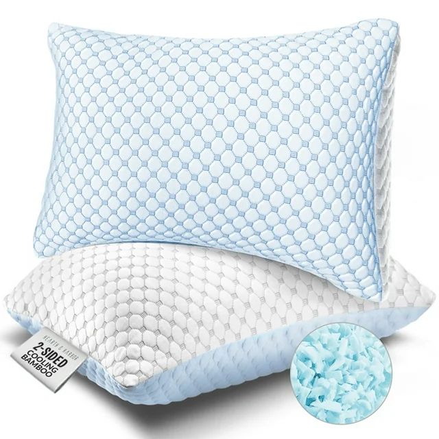 Hearth & Harbor Temperature Regulating Reversible Cooling Pillow, Memory Foam Pillow, King Pillow... | Walmart (US)