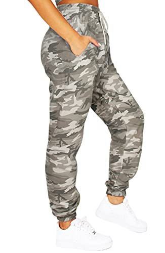 Waitfairy Sweatpants Women - Joggers for Women High Waist Baggy Sweat Pants for Womens Joggers with Pockets Light Camouflage M | Amazon (US)