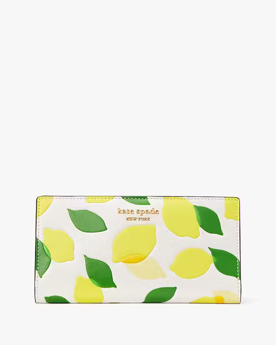 Morgan Lemon Toss Embossed Slim Bifold Wallet | Kate Spade (US)