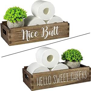 TJ.MOREE Nice Butt Bathroom Decor Box Farmhouse Bathroom Decor Hello Sweet Cheeks Powder Room Dec... | Amazon (US)