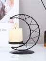 1PC Metal Iron Art Modern Creative Moon Atmosphere Candlestick Candlelight Dinner Desktop Decorat... | SHEIN