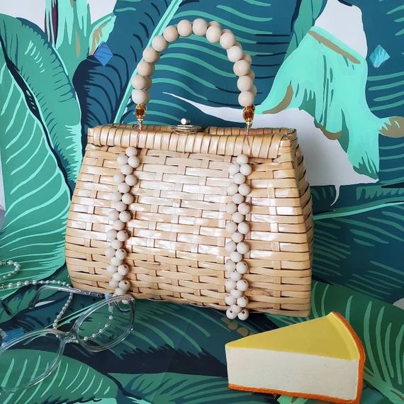 Wicker Purse Raftan Beaded Clutch Golden Girls Bag 80s | Etsy | Etsy (US)