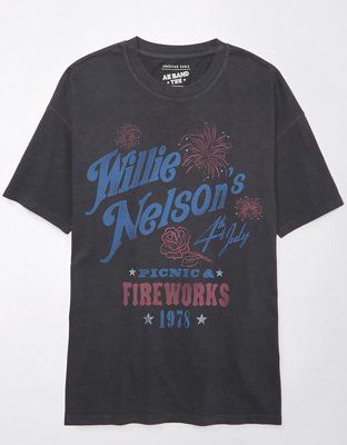 AE Oversized Willie Nelson Graphic T-Shirt | American Eagle Outfitters (US & CA)