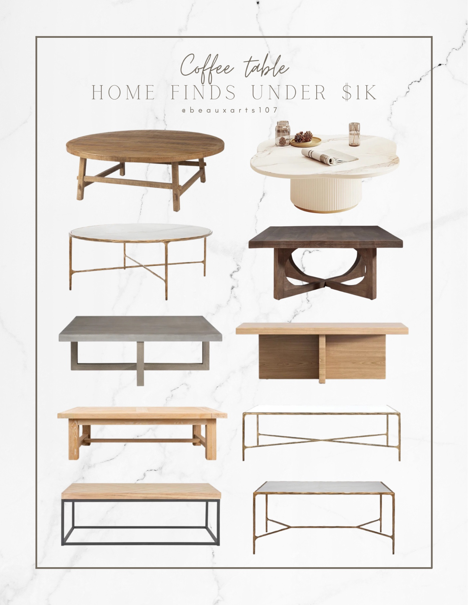 Beautiful coffee tables under $1k

#LTKFind #LTKsalealert #LTKhome