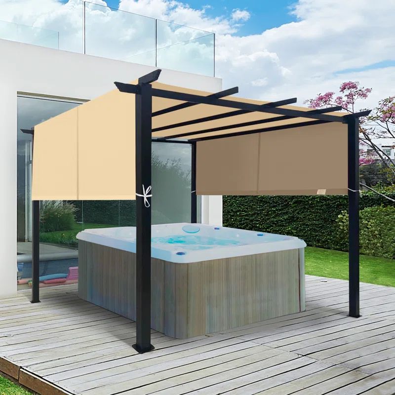 10 Ft. W x 10 Ft. D Steel Pergola with Canopy | Wayfair North America