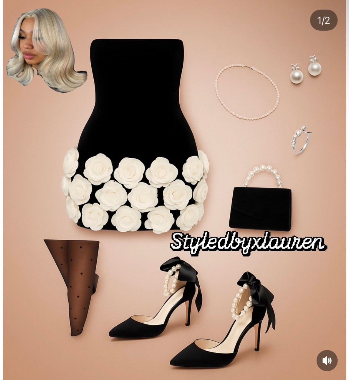Elegance in every detail. From pearls to petals — this look speaks for itself.
#EveningStyle #BlackAndWhiteLook #PearlDetail

#LTKFindsUnder100 #LTKParties #LTKStyleTip