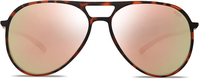 SOJOS Classic Polarized Ultra Lightweight Flexible Aviator Men Women Sunglasses JOURNEY SJ2065 | Amazon (US)