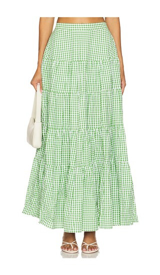 Odette Skirt in Gingham Mint | Revolve Clothing (Global)
