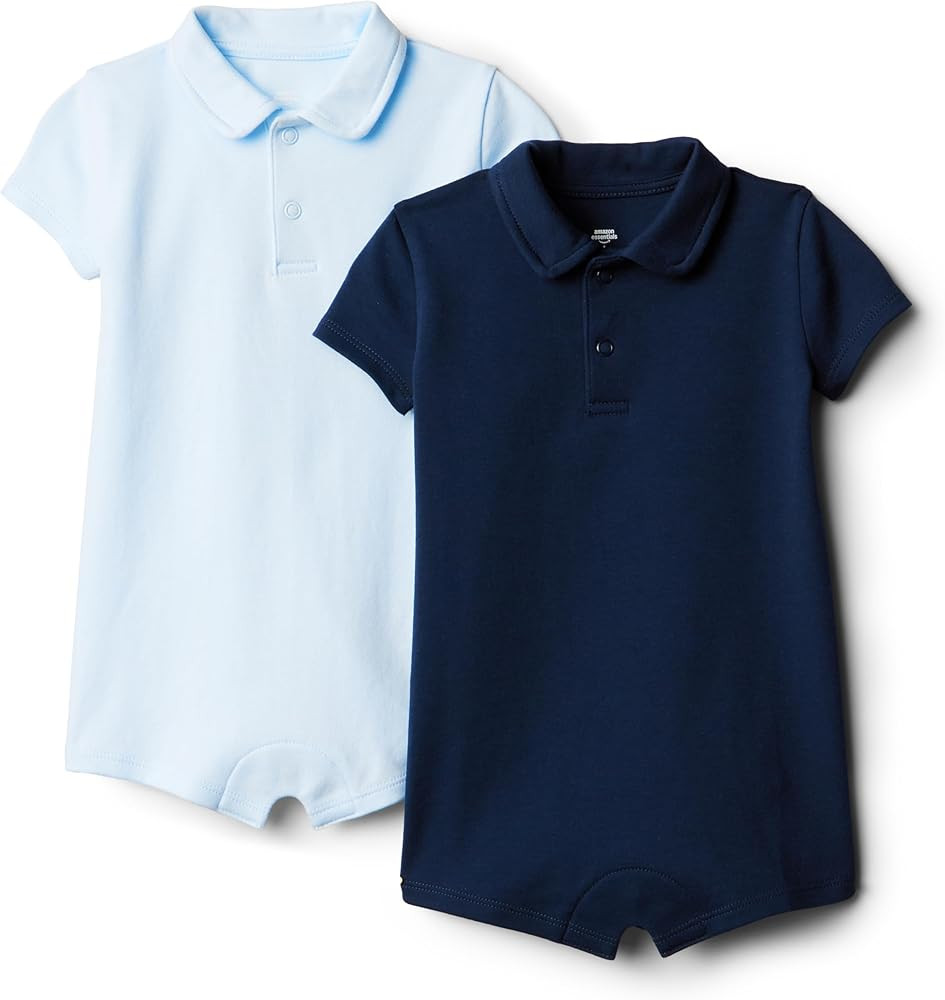 Amazon Essentials x Sofia Grainge Baby Boys' Short Sleeve Romper, Pack of 2 | Amazon (US)
