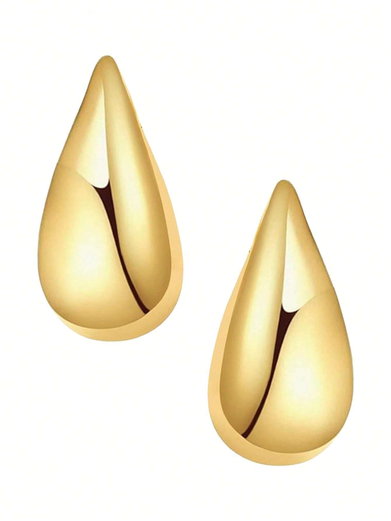 1pair Stainless Steel Water Drop Shape Women's Stud Earrings, Fashion Personality Jewelries | SHEIN