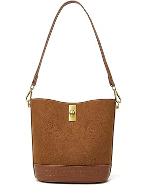 Small Bucket Bag Bucket Purse for Women Shoulder Purse Crossbody Handbag Mini Faux Suede Hobo Bag | Amazon (US)
