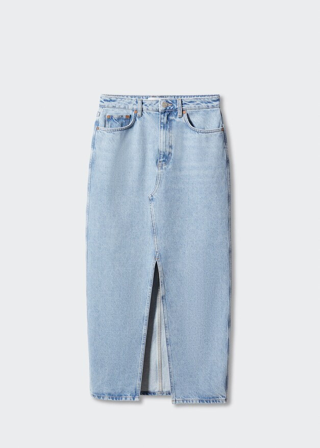 Slit denim skirt -  Women | Mango USA | MANGO (US)