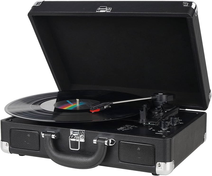 Vinyl Record Player Wireless Turntable Bluetooth 3-Speed Portable Vintage Suitcase with Built-in ... | Amazon (US)