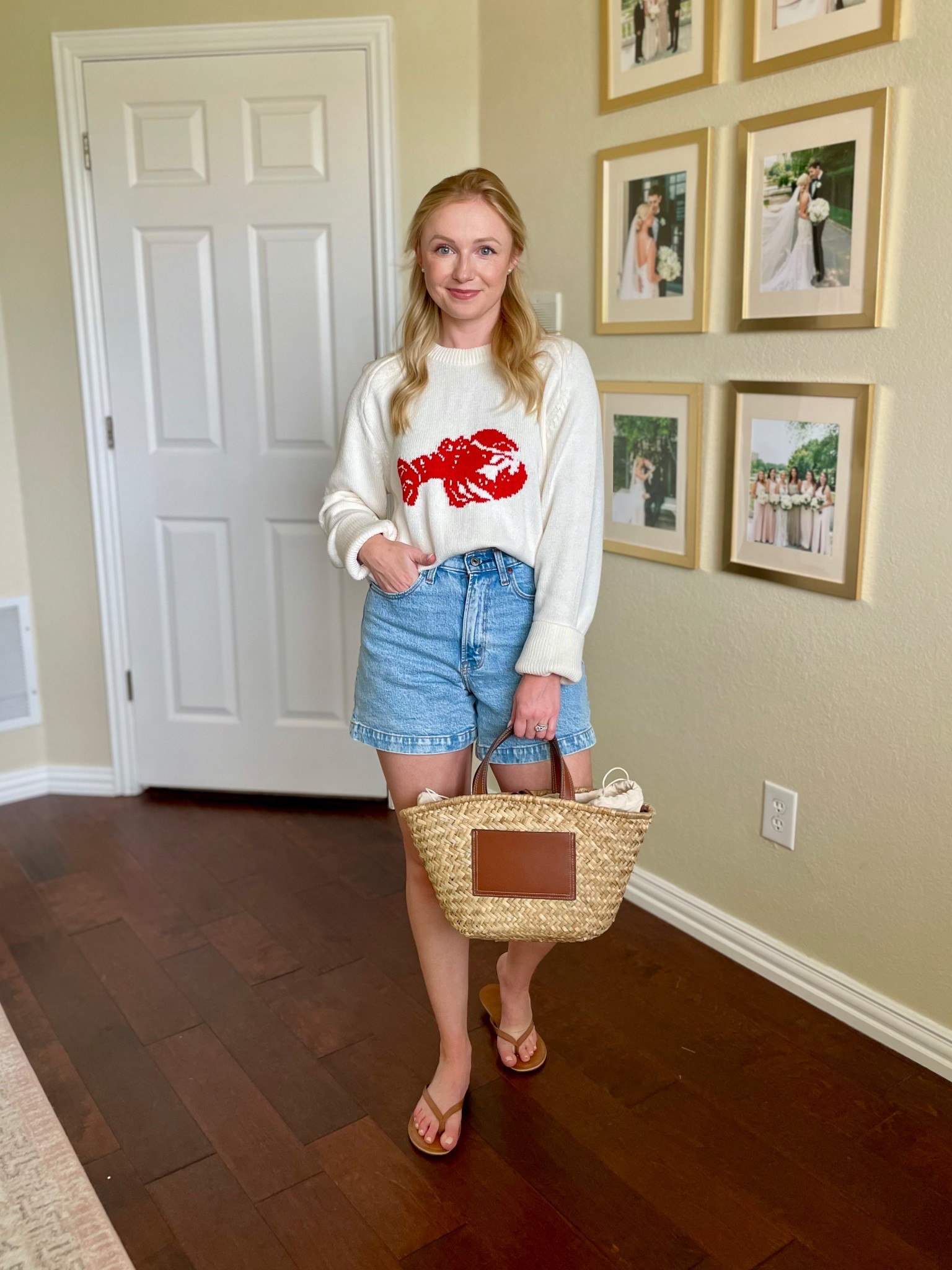 My favorite shorts for summer! Wearing a curve love 26 and XS in sweater | denim shorts, dad shorts, lobster sweater, vacation outfit 

#LTKSeasonal #LTKSaleAlert #LTKPetite