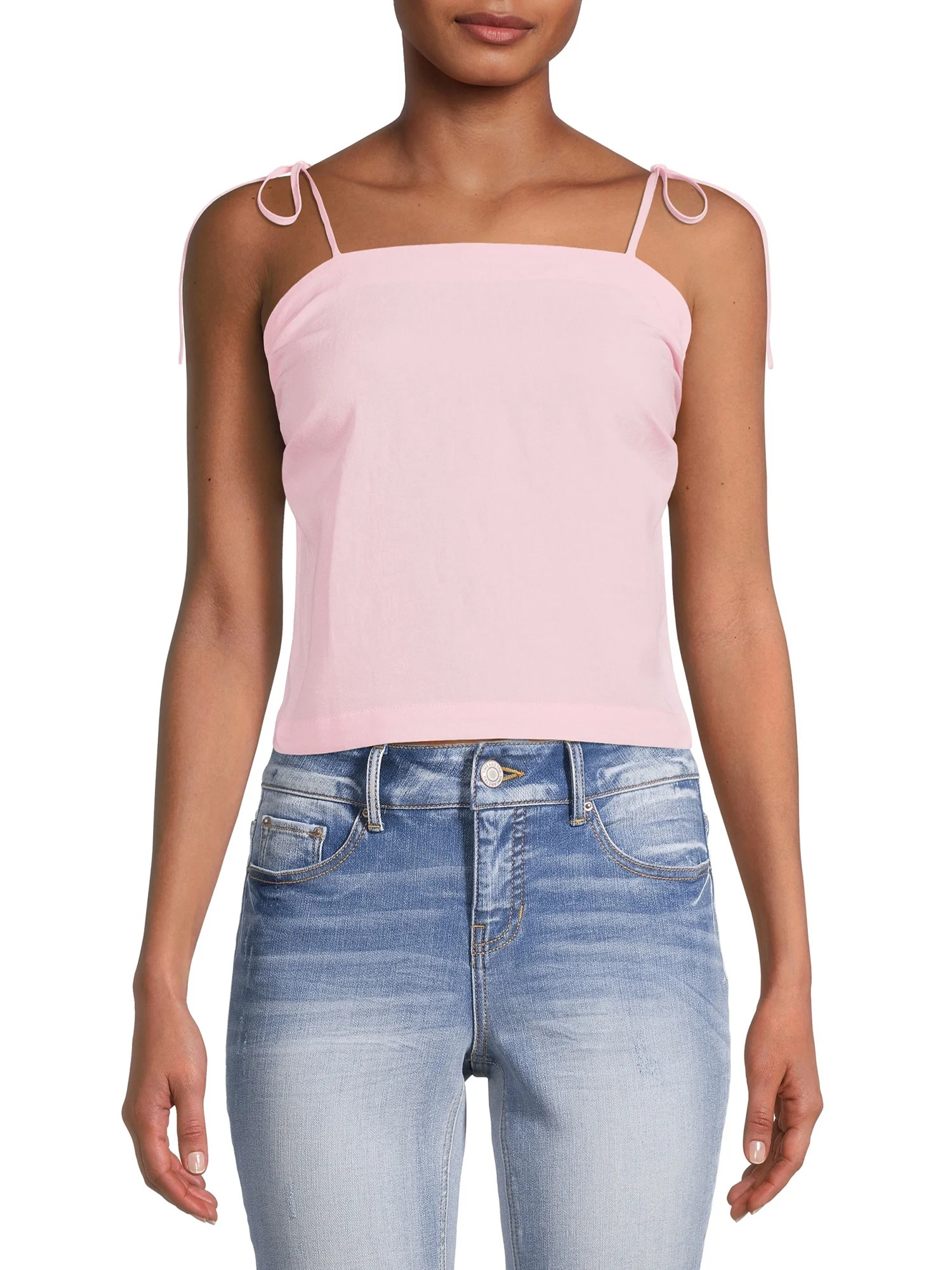 Time and Tru Women's Tie Strap Cami Tank Top - Walmart.com | Walmart (US)