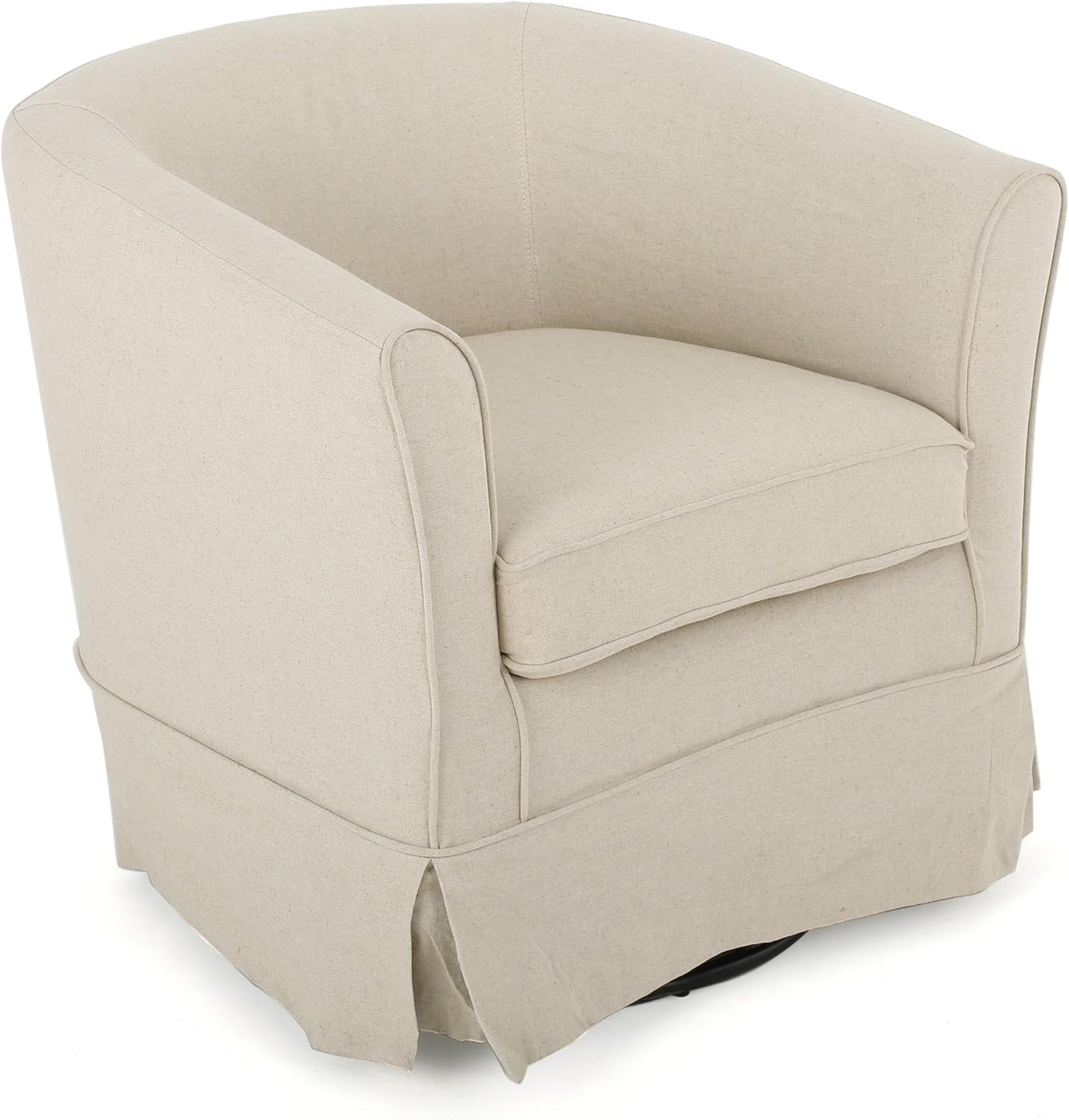 Christopher Knight Home Cecilia Swivel Chair with Loose Cover, Natural Fabric | Amazon (US)