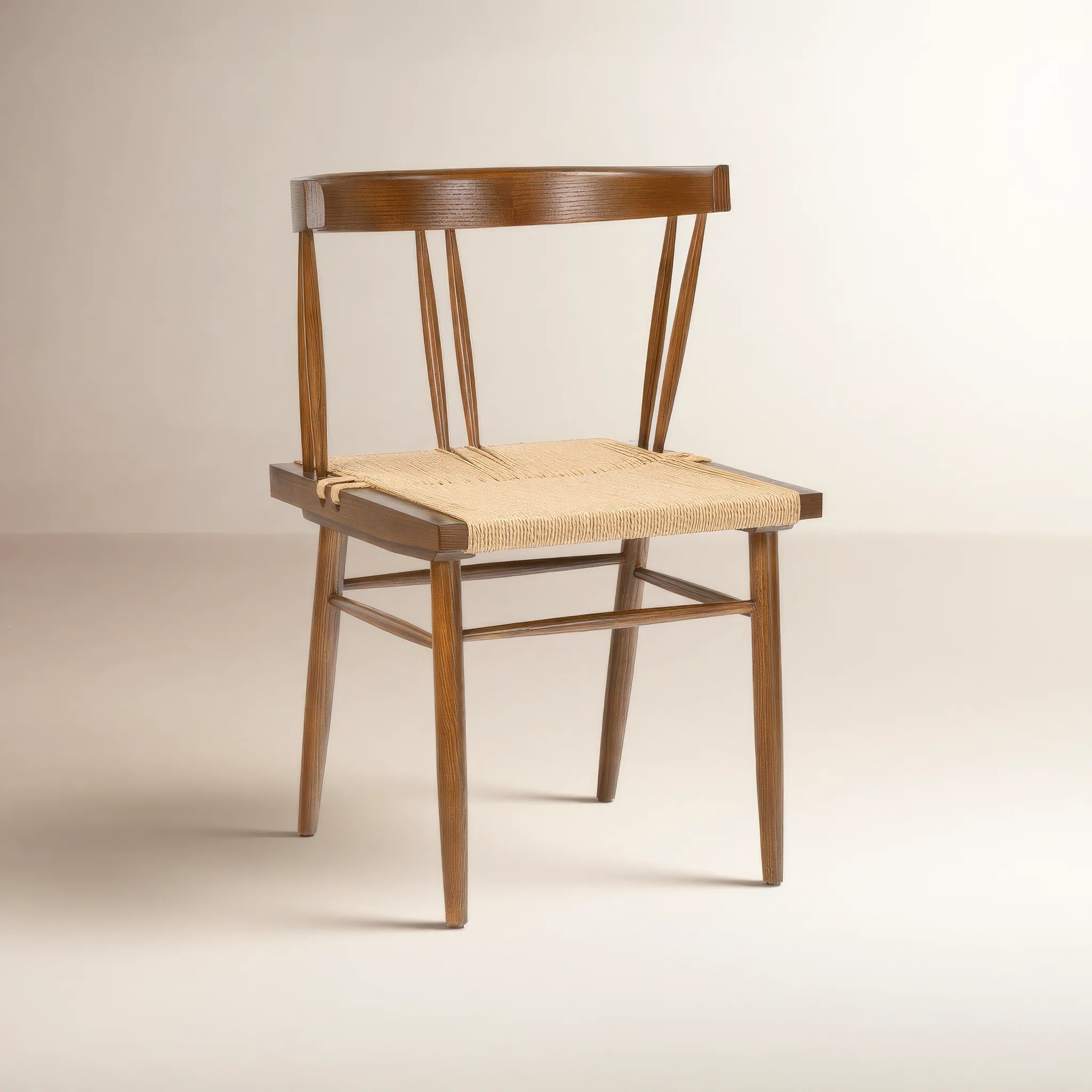 Ferrara Wood Dining Chair with Handwoven Hemp Cord Seat | Wayfair North America