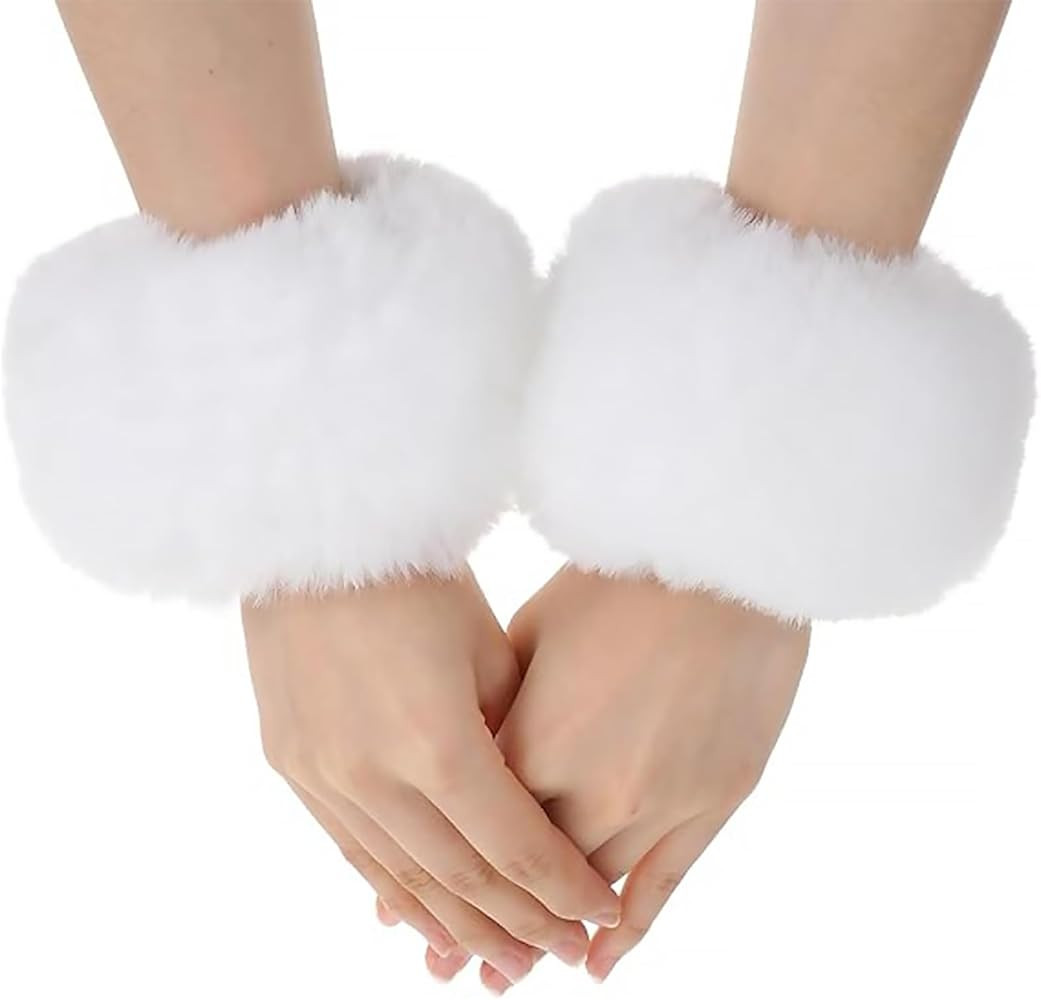 1 Pair Faux Fur Wrist Cuffs, Winter Warm Accessories, Soft Faux Fur Wrist Band Ring Cuffs Warmer ... | Amazon (UK)