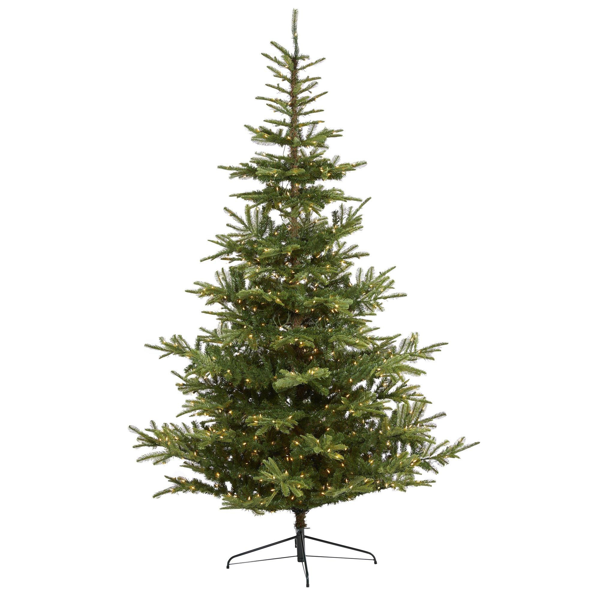 9’ Layered Washington Spruce Artificial Christmas Tree with 750 Clear LED Lights and 2055 Benda... | Nearly Natural