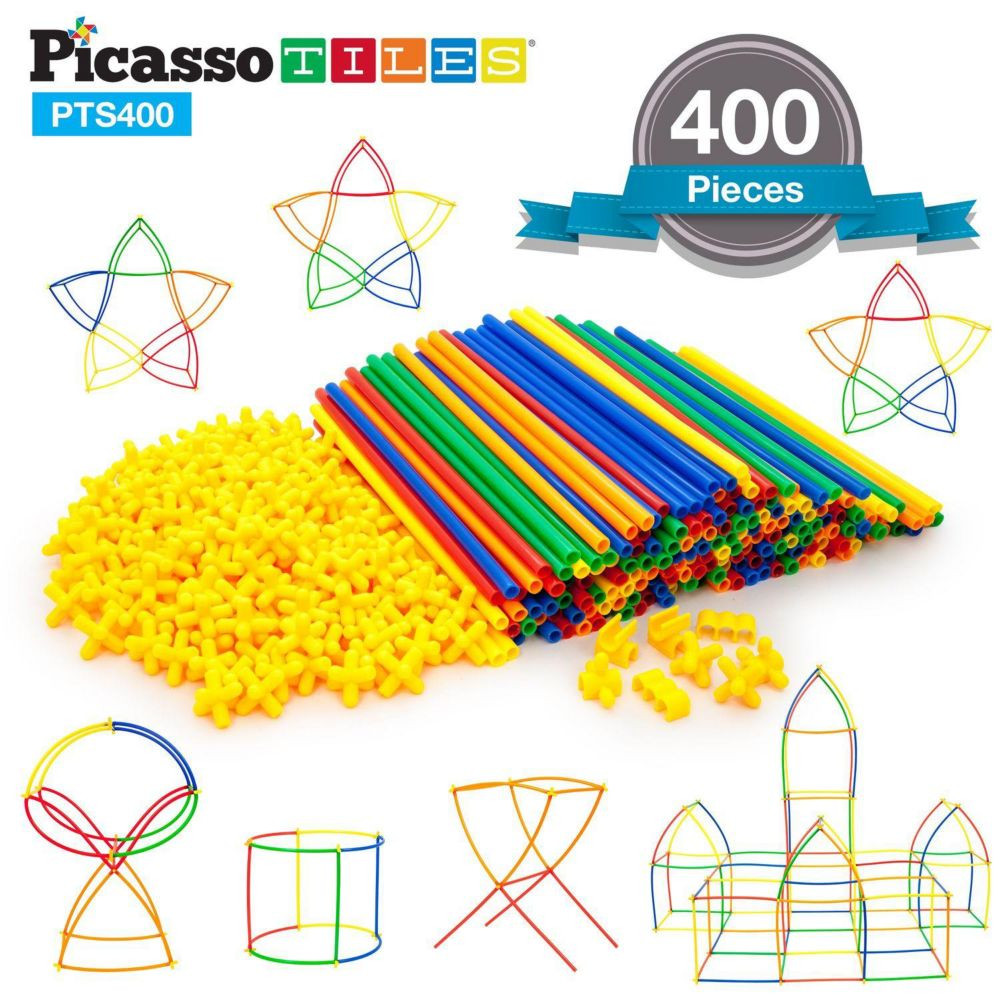 PicassoTiles - 400pc Straw Building Set PTS400 | Oriental Trading Company