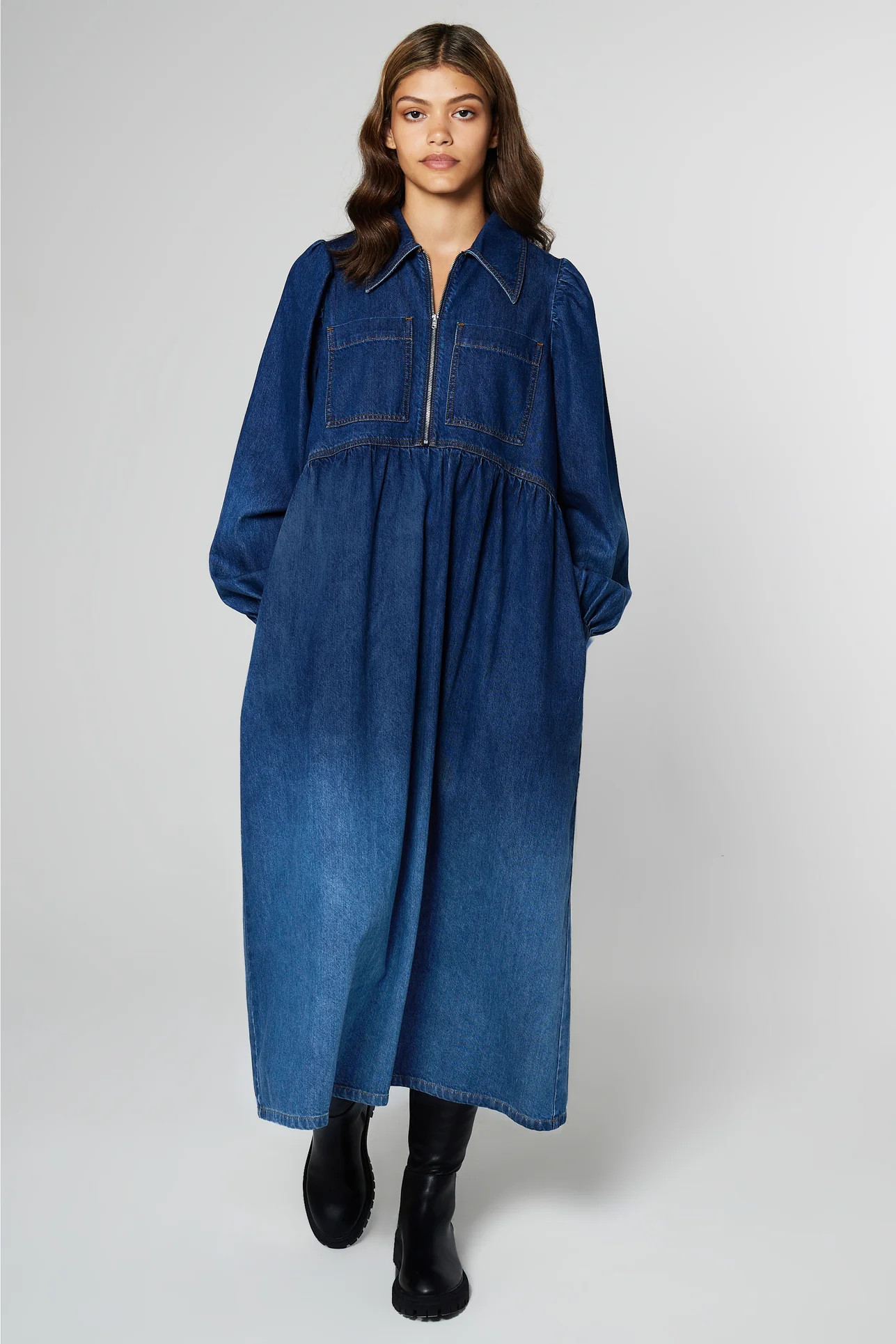 Gabriella Denim Midi Dress | Aligne UK