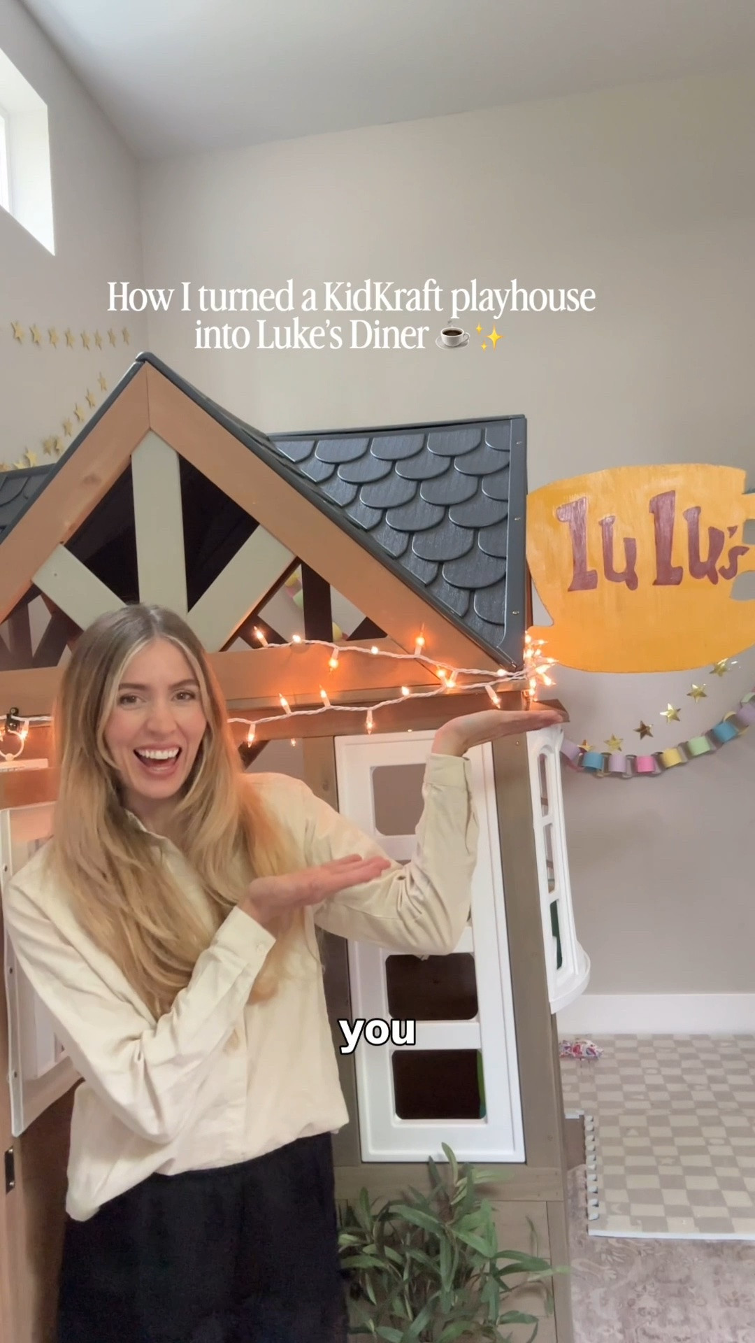 Turning our girls’ KidKraft playhouse into Luke’s Diner for the start of fall ☕️🍂✨

A little Gilmore Girls magic, a little DIY, and one very personal touch—our sign says “Lulu’s” on the other side, because Lulu is our cat. 🐈🤎

The perfect little fall hangout for our girls and their biggest imaginations. ☕️🍁

#LukesDiner #GilmoreGirls #GilmoreGirlsDIY #KidKraftPlayhouse #FallDIY

#LTKHome #LTKmomlife #LTKKids
