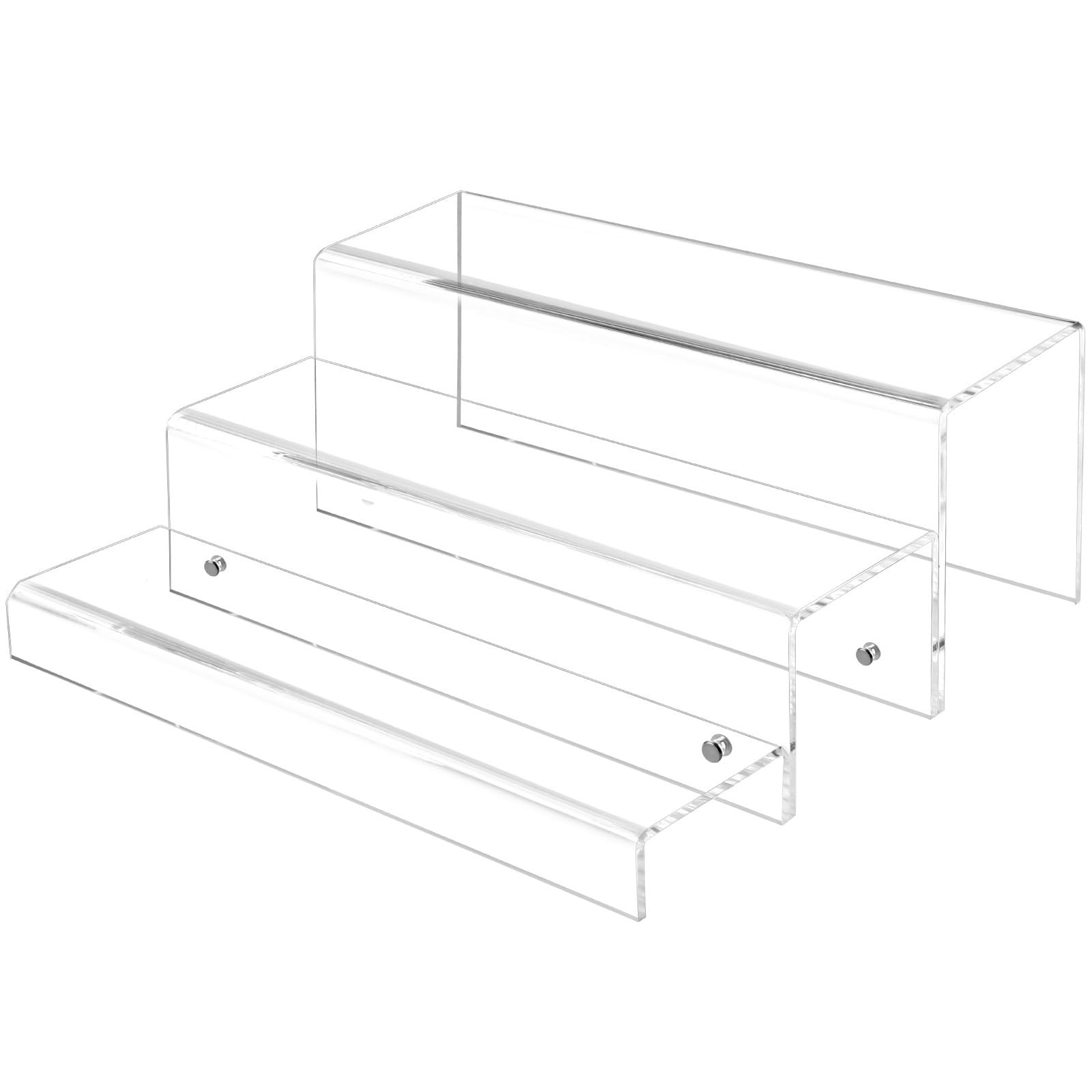 3 Tiers Bar Shelves for Liquor Bottles, 15" Bar Organizer for Countertop, Clear Acrylic Risers Di... | Amazon (US)